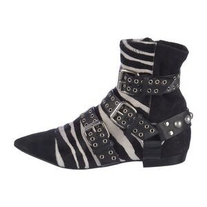 ❤️Isabel Marant Ponyhair Zebra Suede Buckle Boots❤️